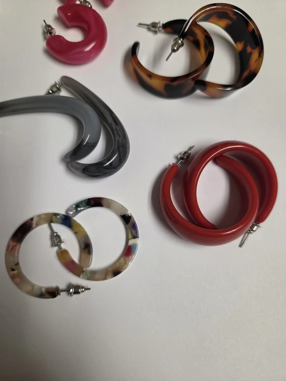 Resin Hoop Earring Set NWOT